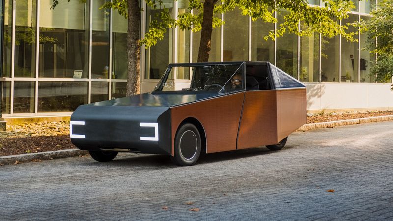 Das Solar-Coupé Luminetta dürfte in Sachen Nachhaltigkeit weit vorne mitfahren. Optisch hat das Konzept Luft nach oben.(Bild:  BMW/Clemson University)