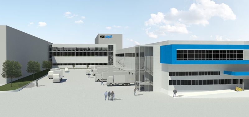 Das Versandzentrum wird eine Größe von 38.000 m² haben. (Bild: EBM-Papst)