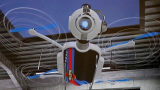 Superkräfte, Röntgenblick und Interaktion mit Alice – das alles erlebt, wer sich die VR-Brille aufsetzt und mit dem Controller in der Hand einen der virtuellen Räume betritt.  (Porsche)