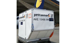 Der Leichtgewichtcontainer AKE LW sorgt für Treibstoffersparnis. (Bild: Jettainer)