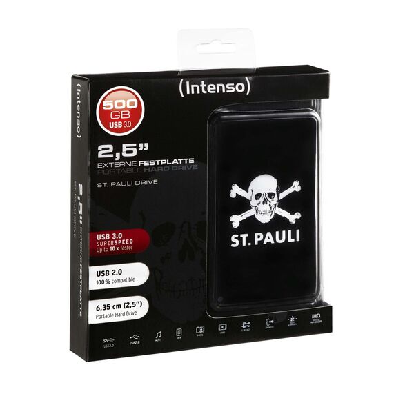 Die Festplatte „St. Pauli Drive“ misst 2,5 Zoll und unterstützt USB 3.0. (Intenso)