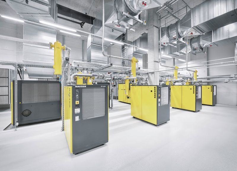 Ausgehend von der Druckluftzentrale wird die gesamte Fabrik über unterschiedliche Netze mit Druckluft versorgt. (Bild: Festo)
