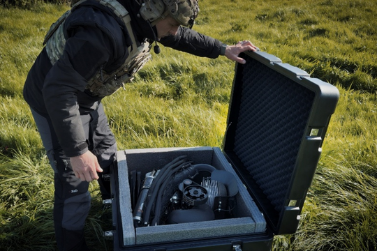 Blakcro powered paraglider can be deployed from its case within minutes.(Source:  GOV.UK)