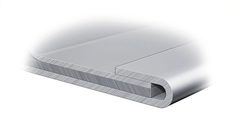 Rollfalzen: formschlüssige Verbindung von zwei oder mehr Blechen, beispielsweise an Türausschnitten. (Audi)