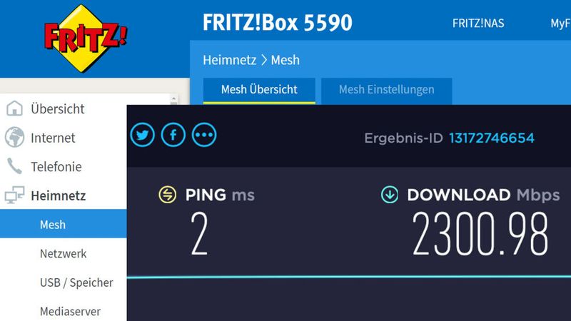 AVM Fritzbox 5590 Fiber – Glasfaser-Speed via GPON. (Bild: Harald Karcher)