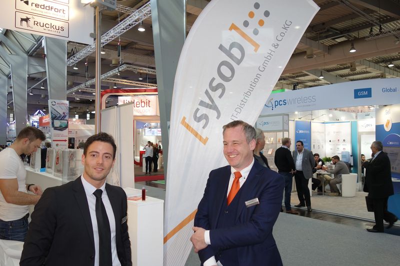 (v. l.) Pedro da Fonte und Johannes Haseneder, sysob, haben die CeBIT erfolgreich überstanden. (Bild: IT-BUSINESS)