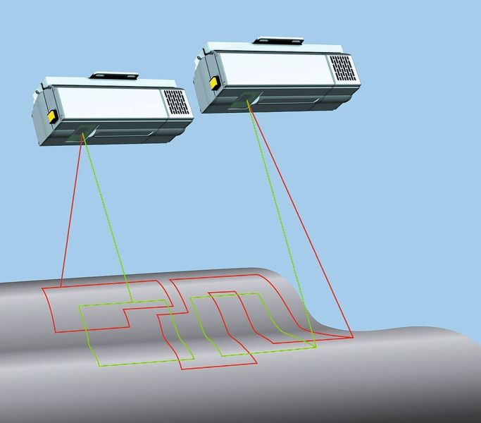 LAP-CAD-Pro-3D-Laserprojektoren zeigen Konturen für mehrere Arbeitsteams gleichzeitig.  (Bild: LAP)