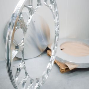 Ein weiteres Aluminiumbauteil, das auf der Grob-G750 bei Nova entsteht, ist dieses Filterrad für das ELT in Chile. Nicht zuletzt handelt es sich bei der Maschine um die größte 5-Achs-Universalfräsanlage im Portfolio der Grob Werke(Bild:  Nova)