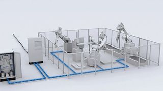 Der Hochleistungsspeicher Gerotor HPS kann beispielsweise direkt an den DC-Zwischenkreis einer Roboterzelle gekoppelt werden. (Gerotor)