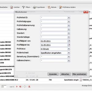 Bild 2: In der Filteroption von Kalimero Net können die unterschiedlichsten Parameter ausgewählt und gefiltert werden und anschließend in einer Excel-Liste ausgedruckt werden. 