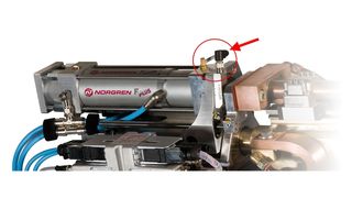 Automatisierungsanwendung Punktschweißen: An Servozylinder und Servoventil werden verschiedene Parameter überwacht, um die Soll-Leistung zu garantieren.  Bilder: Norgren (Archiv: Vogel Business Media)