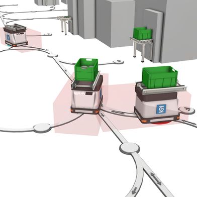 Simulation von AGV. (Bild: Dualis)