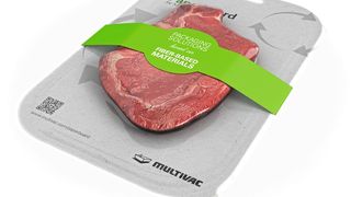 Auf dem TX 730 werden Cardboard-Zuschnitte zur Herstellung von MultiFreshTM Vakuum-Skinverpackungen verarbeitet. (Bild: Multivac)