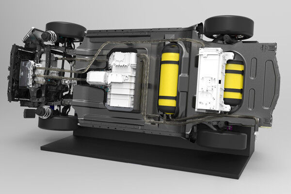 Wasserstofftanks im Brennstoffzellfahrzeug FCV (Bild: Toyota)