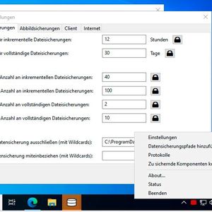 Anpassungen von UrBackup auf dem Client.(Bild:  Joos – Martin Raiber)