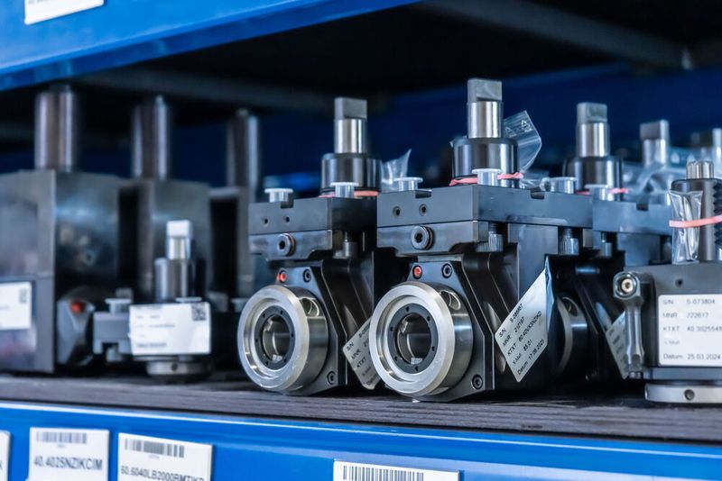 Tool holder with Varia interface in the warehouse at EWS. (Image:Emag Systems)