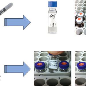 Abb. 1: Wie GC-MS-Vials manchmal tatsächlich aussehen und wie sie hingegen aussehen sollten.