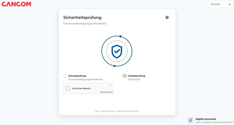 Vor der Anmeldung am CANCOM-Portal prüft eine Sicherheitsabfrage Gerät und Benutzer, dafür erweitert CANCOM die Keycloak-Anmeldung von grommunio um ein Captcha. (Bild: Joos - CANCOM)