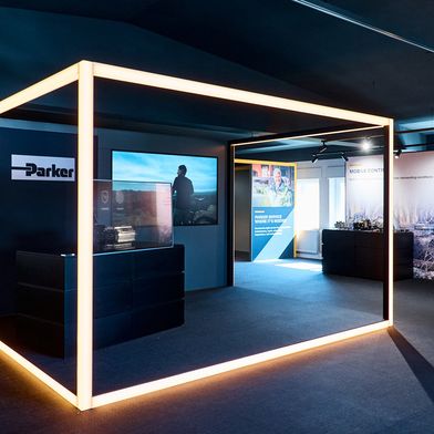 The centerpiece of the Parker Center for Drive and Control Technology in Offenbach is the exhibition area. (Source: Parker Hannifin)