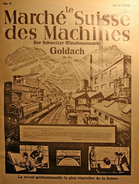 Publicité originale datant de janvier 1933, date de l'éclosion du MSM, Marché Suisse des Machines. (Image: MSM / Document d'archive)