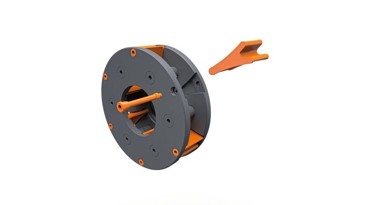 Weiter, schneller, kräftiger werfen: Turbinen mit Y-Schaufeln optimieren die Effizienz beim Strahlen.  (Rösler)