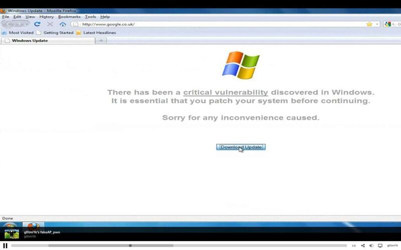 Beim Versuch eine Webseite zu öffnen bekommt der Client eine falsche Windows-Warnmeldung mit dem Hinweis auf ein Update. (Archiv: Vogel Business Media)