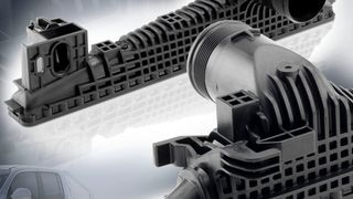 Mit den hitzestabilisierten Triple-Six Polyamiden Grilon TSG-W und Grilon TSG-W2 führt EMS- Grivory zwei Werkstoffe für den Temperaturbereich von 210 bis 230°C und Luftdrücke bis 3,3 bar. Im Bild: Der Ladeluftkühler des VW Amarok aus Grilon TSG-W2. (Foto: EMS- Grivory)