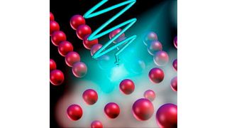 Durch die Bestrahlung der Quantenmaterie mit Licht, das in seiner Frequenz variiert, wird die die kristalline Ordnung unterdrückt und ein Suprafluid entsteht. (UHH/Mathey group)