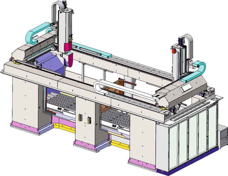Ziel der Neuentwicklung des Portalkonzepts war die Maximierung der Konturgenauigkeit und Ober- flächengüte bei der Komplettbearbeitung von Leichtbauteilen. (Bild: Reichenbacher Hamuel)