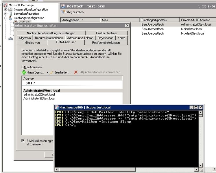 Abbildung 6:  Zusätzliche Mailadressen können über ein kleines Skript hinzugefügt werden (Archiv: Vogel Business Media)