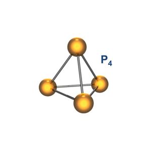 Weißer Phosphor besteht aus Tetraedern aus je vier Phosphor-Atomen