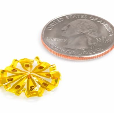 The full device next to a quarter for scale. (Source: John A. Rogers/Northwestern University)