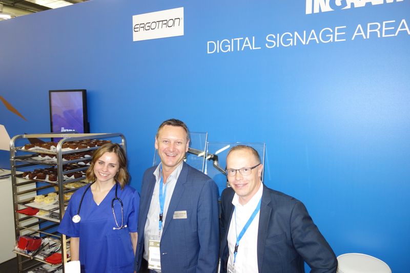 Zuckersturz gibt es bei Frank Knäsche und Alexander Kaufinger, Ergotron, nicht! (Bild: IT-BUSINESS)