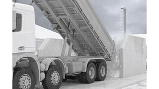 Staub und Niederschläge in offenen Baustoffbunkern und -gruben beeinflussen die Messung nicht. (Bild: Pepperl+Fuchs)