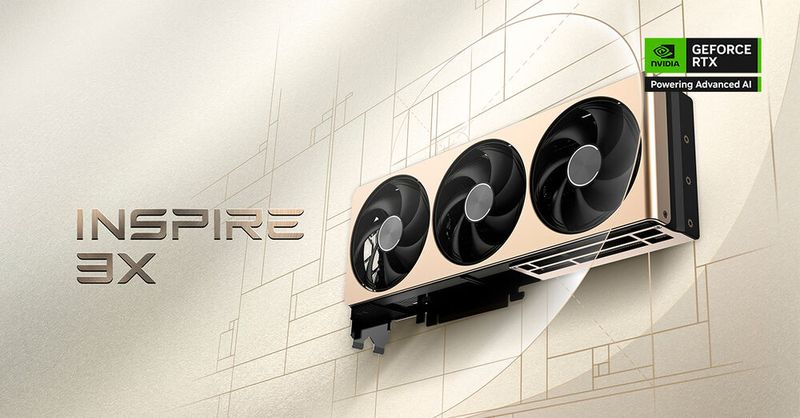 Die neue Inspire-Serie mit sachlichem Design kommt als  RTX 5080, RTX 5070 Ti und RTX 5070. Die Karten folgen der SFF-Ready-Größenrichtlinie für kompakte Micro-ATX- und Micro-ITX-Gehäuse.    (Bild: MSI)