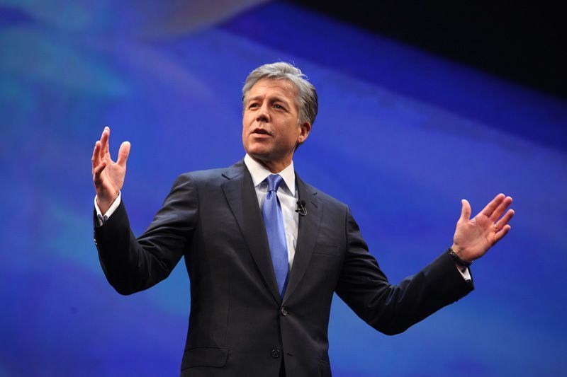Bill McDermott, Co-CEO von SAP erläutert die weltweite strategische Ausrichtung des Konzerns. (Bild: SAP AG / Darren Miller)