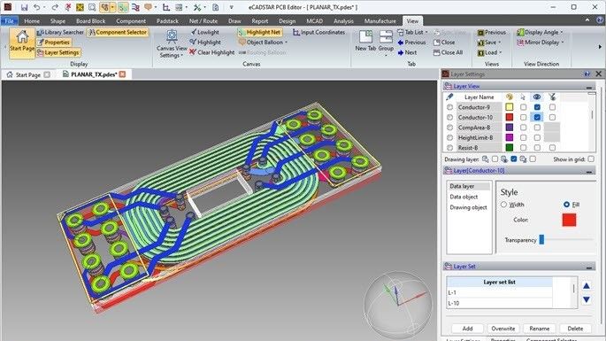 Für eine korrekte Terminierung kritischer Signale unterstützt eCadstar 2024 die Platzierung von geätzten Bauteilen (zum Beispiel Widerständen) auf Innenlagen (Bild:  Zuken)