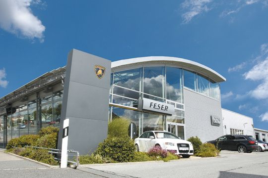Nicht nur Audi, auch Lamborghini ist hier präsent: Feser in Schwabach. (Archiv: Vogel Business Media)