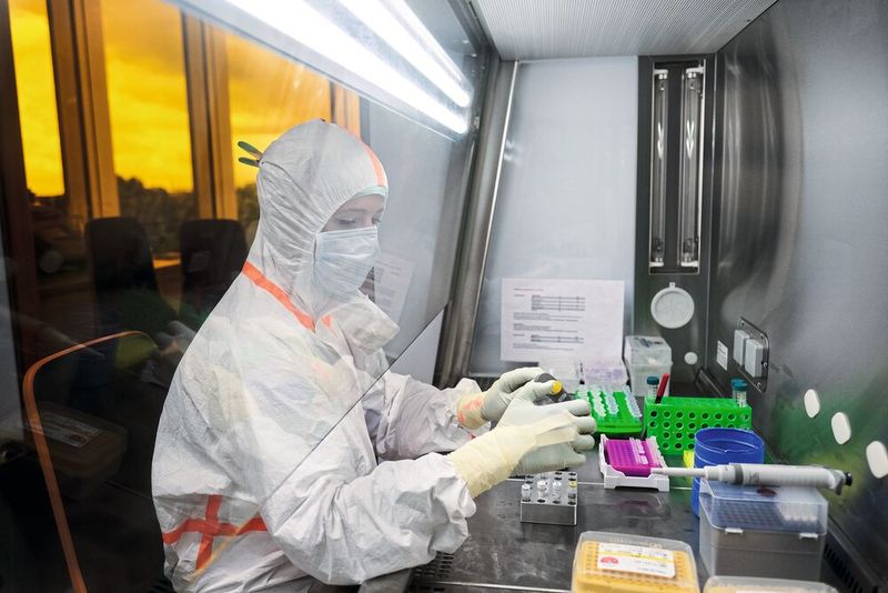 Wissenschaftlerin mit DNA-Proben: So genannte DNA-Bibliotheken werden im aDNA-Labor an der CAU für die Sequenzierung vorbereitet.  (Bild: Jan Steffen, Cluster Roots)