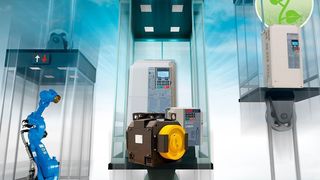 Auf der Interlift stellt Yaskawa Frequenzumrichter und Motoren für Aufzugsanlagen und Fahrtreppen aus, aber auch Motoman-Roboter für die Fertigung von Aufzugkomponenten.  (Yaskawa)