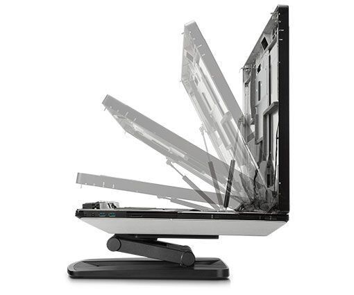 Werkzeuglos und ohne  Servicetechniker können die Komponenten geändert oder  Upgrades durchgeführt werden: einfach das Gehäuse hinter dem Display öffnen. (Hewlett-Packard)