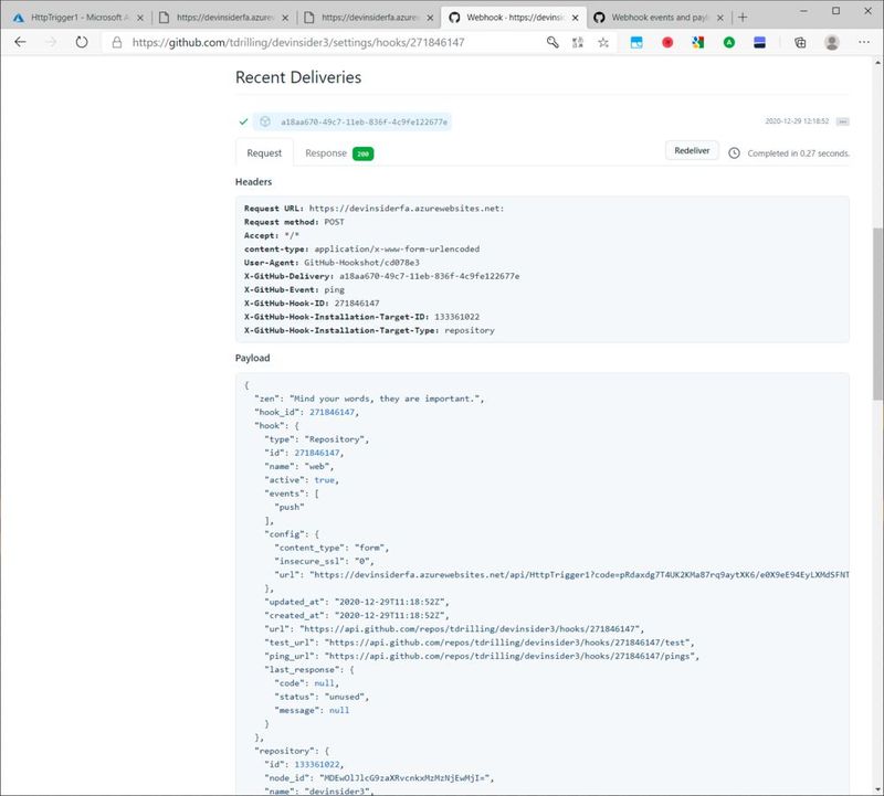 Die Request-Playload unseres Webhooks.