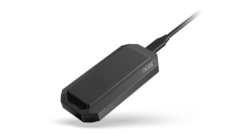 Für Mobilrechner ohne eigenes 5G-Modul bringt Acer den 5G-Dongle Connect D5P mit USB-C-Anschluss auf den Markt. Er wiegt nur 80 Gramm. (Bild: Acer)