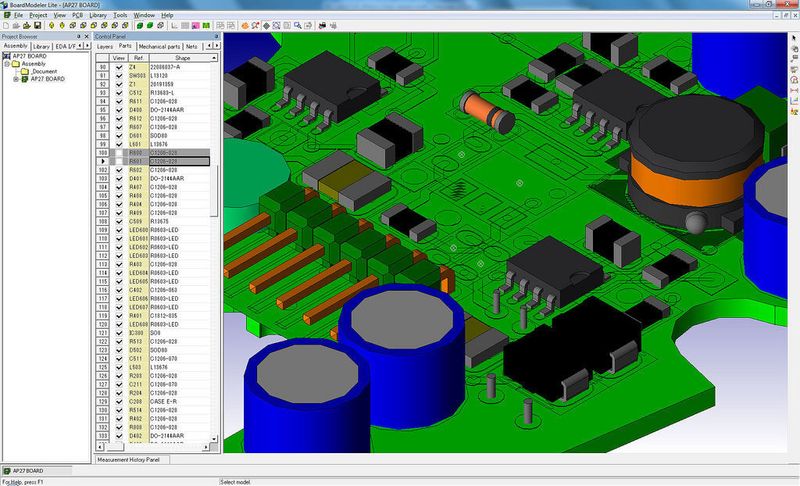 Steuerung der Sichtbarkeit einzelner Komponenten anhand einer neuen View-Spalte in der Parts-Registerkarte des Control Panel.  (Bild: Zuken)