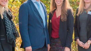 Das v-Lead-Projektteam an der Universität Trier (von links): Valeria Bernardy, Prof. Dr. Conny Antoni, Rebecca Müller und Anna Röltgen. (Uni Trier/Sheila Dolman)