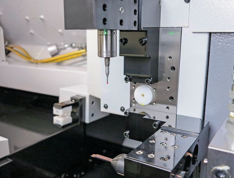 50.000 Messwerte pro Sekunde bei Messgeschwindigkeiten von 2 m/min erreicht der Messtaster (Blum-Novotest)