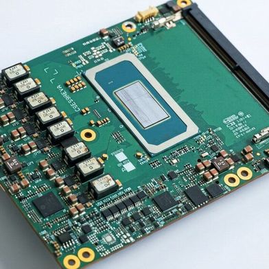 Rückseite des Seco-SOMs COMe-BT6-PTL: Das COM-Express-Typ-6-Modul integriert Intels topaktuelle Core-Ultra-Series-3-CPU. (Bild: Seco)