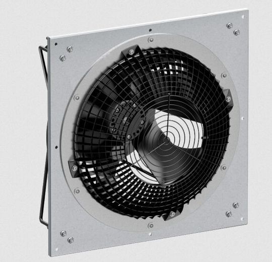 „Radiflow 630“ ist nach Herstellerangaben ein Radialventilator mit axialer Abströmung für kompakte RLT‑, CRAC‑ und CRAH‑Anwendungen. (Bild:  EBM-Papst)