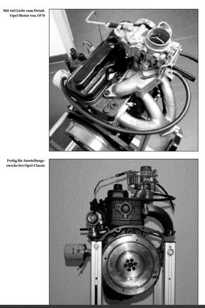 Erstmals machte man sich 1969/70 in Rüsselsheim Gedanken über einen Dreizylindermotor. 1975/76 entwickelte Opel auf Basis des vorhandenen 1,1-Liter-OHV-Aggregats eine entsprechende 1,0-Liter-Version mit nur drei Zylindern. (Opel)