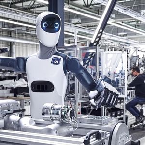 Der humanoide Roboter Agile One nutzt Agile Robots eigene Robotics Foundation Modelle, die mit realen Daten aus Fabriken und Datenfarmen, synthetischen Simulationen sowie menschlichen Demonstrationen trainiert wurden. Daher kann der Roboter Objekte sicher und autonom greifen.(Bild:  Agile Robots)